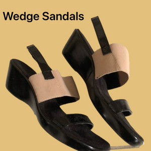 Comfortable Black and Beige Sandal (Sz 7) NWOT